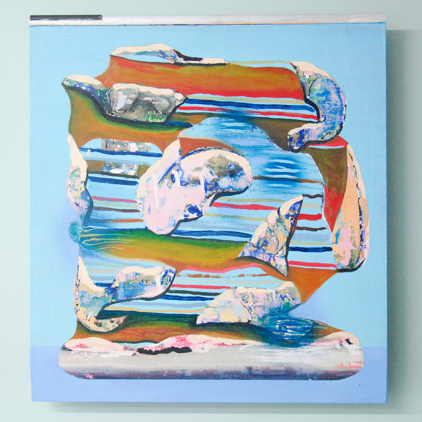 Denie-Put-Colis-Bleu-50x54cm-PoelmansMixed-Media-op-paneel